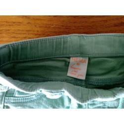 Skinny jeans, groen, maat 80