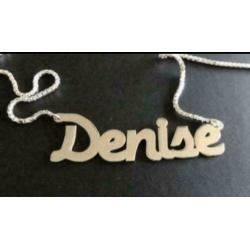 NIEUWE Zilveren NAAMKETTING DENISE