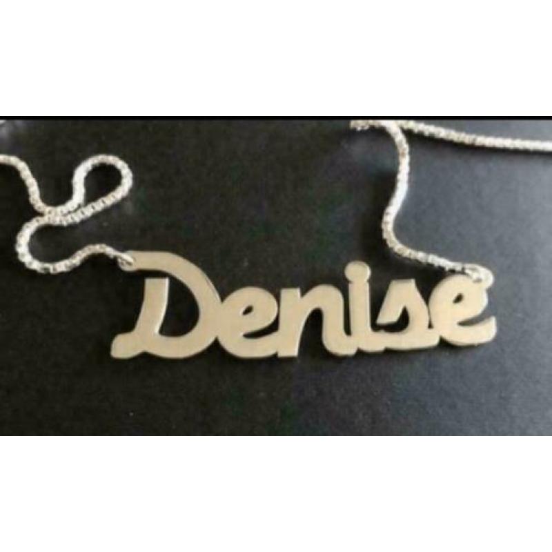 NIEUWE Zilveren NAAMKETTING DENISE