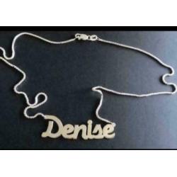 NIEUWE Zilveren NAAMKETTING DENISE