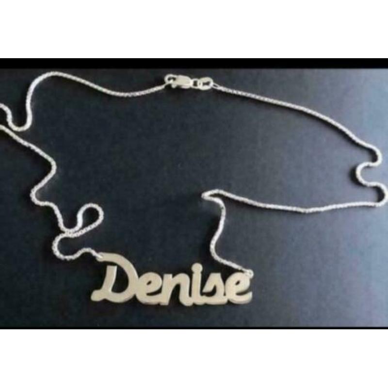 NIEUWE Zilveren NAAMKETTING DENISE