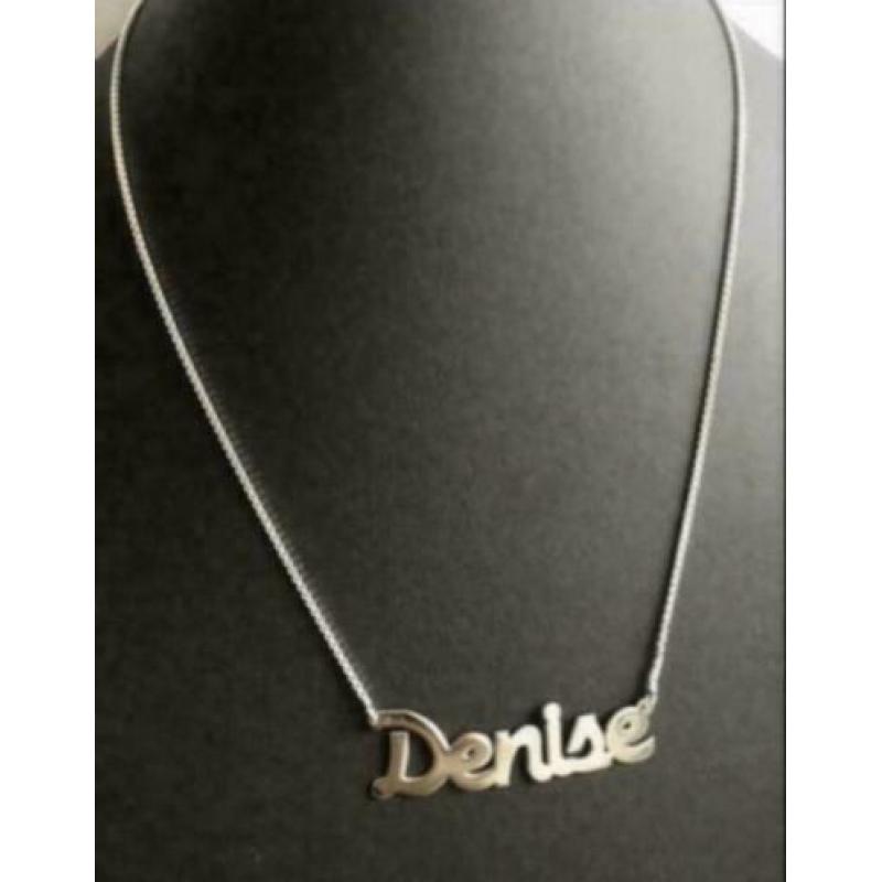 NIEUWE Zilveren NAAMKETTING DENISE