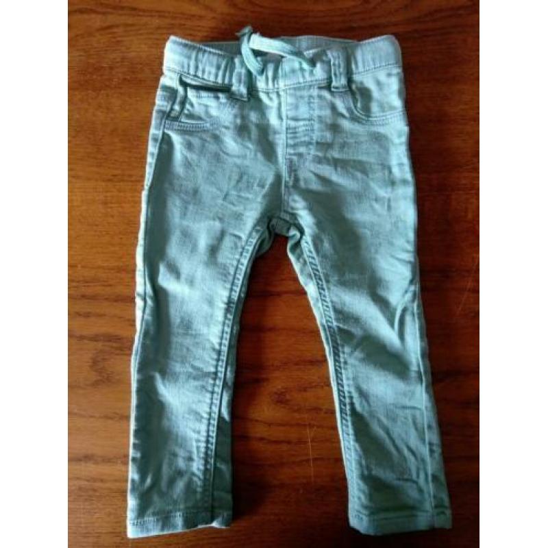 Skinny jeans, groen, maat 80