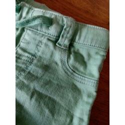 Skinny jeans, groen, maat 80