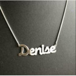 NIEUWE Zilveren NAAMKETTING DENISE