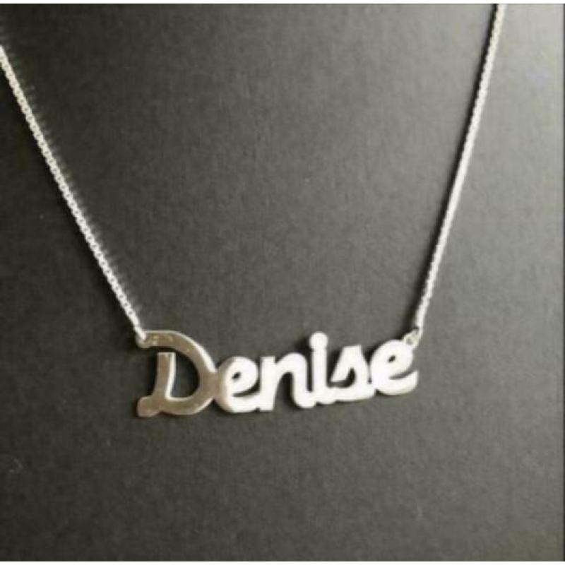 NIEUWE Zilveren NAAMKETTING DENISE