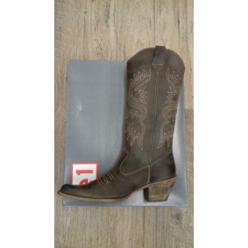 Nieuwe leren western/cowboy laarzen maat 36 € 30.00