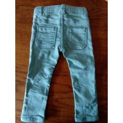 Skinny jeans, groen, maat 80