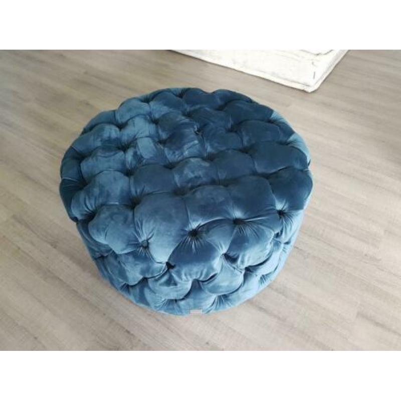 riviera maison opera hocker velvet ocean blue blauw