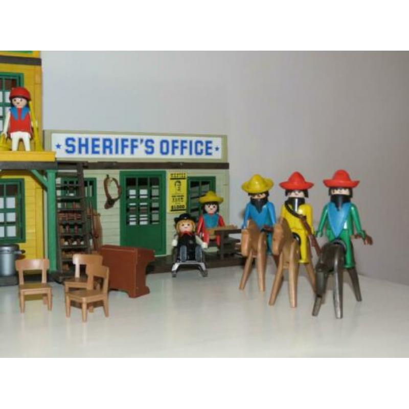 Playmobil Western stadje 3425 / 3462 en Office Vintage