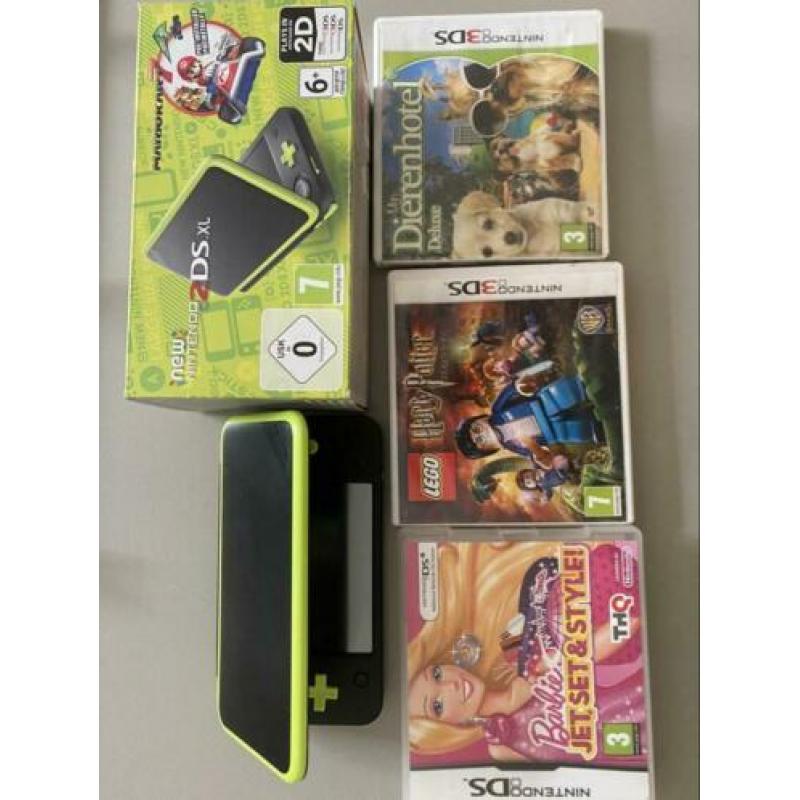 Nintendo 2DS XL groen, met spelletjes, Mariokart 7, etc.