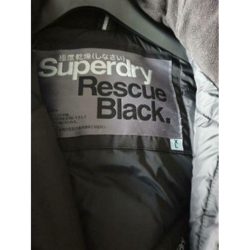 Superdry winterjas zwart maat xl zgan