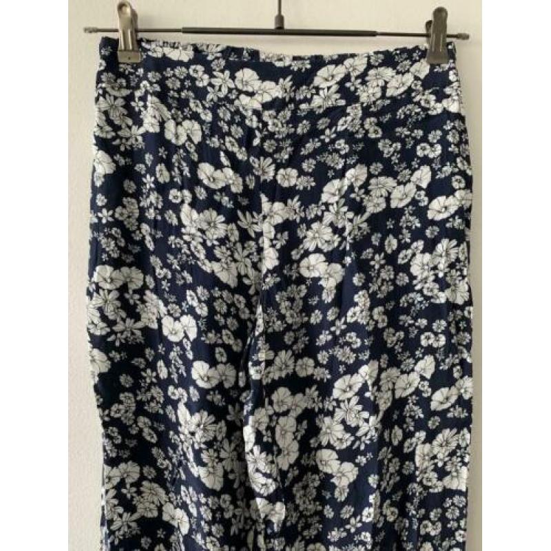 Dames pantalon katoen broek bloemen print nieuw colorblock M