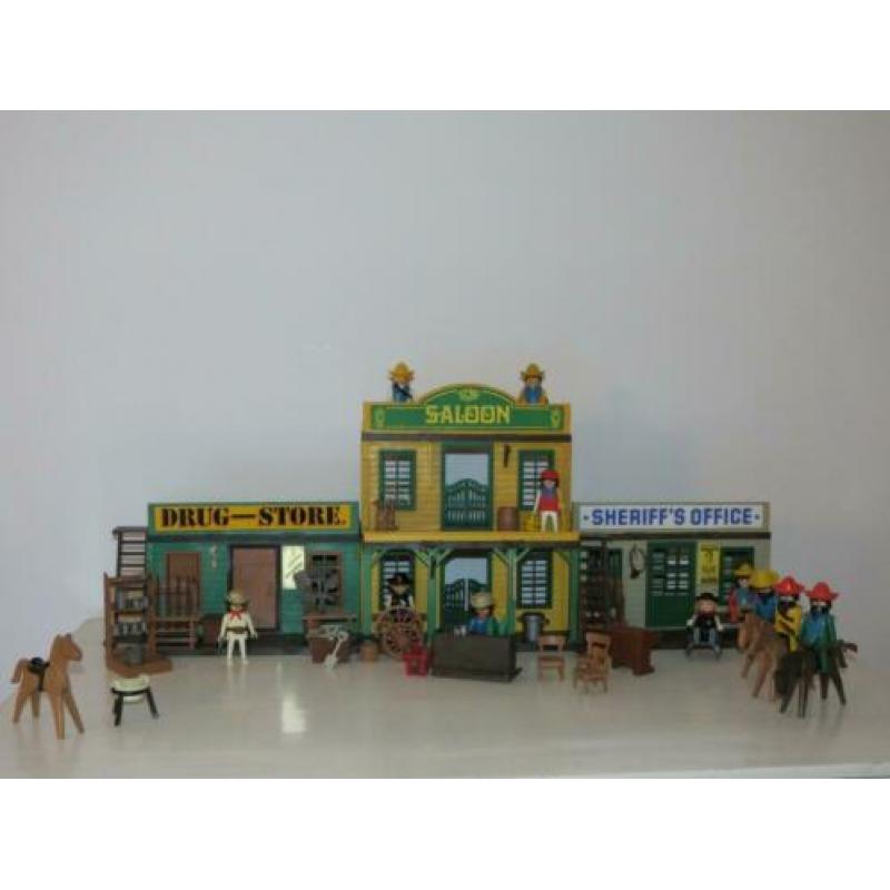 Playmobil Western stadje 3425 / 3462 en Office Vintage