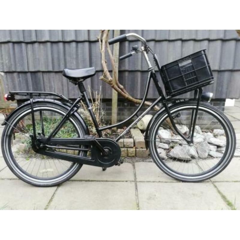 Solide zwarte Omafiets met Fiets krat, 50cm framehoogte &..