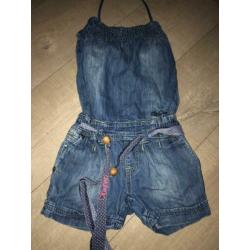 Vingino jumpsuit mt. 7 122 spijkerbroek jeans zomer