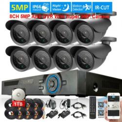 Complete prof. set 8x 5Mp camera + 8Ch DVR +1Tb HDisk 3