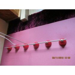 plafondlamp 6spots, stang lengte 125cm breedte 110cm