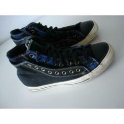 Originele All Star MAAT 43 dubbel stof zwart met blauw ZGAN