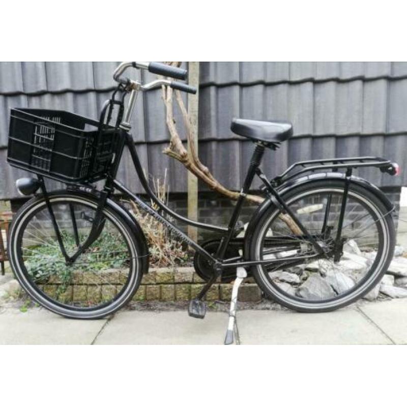 Solide zwarte Omafiets met Fiets krat, 50cm framehoogte &..