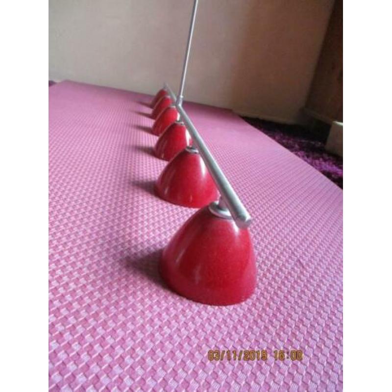 plafondlamp 6spots, stang lengte 125cm breedte 110cm