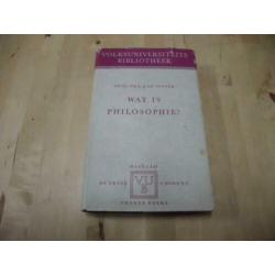 wat is philosophie? Prof Dr A.J. de Sopper