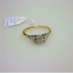 Ring 18K goud antiek met diamant / Z6216