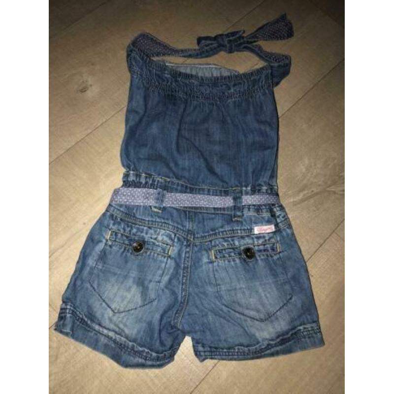 Vingino jumpsuit mt. 7 122 spijkerbroek jeans zomer