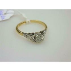 Ring 18K goud antiek met diamant / Z6216