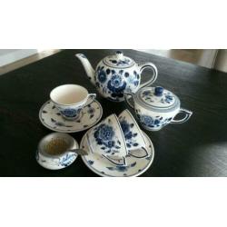 Delftsblauw servies - antiek - hand geschilderd