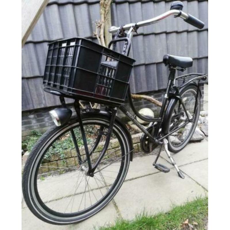 Solide zwarte Omafiets met Fiets krat, 50cm framehoogte &..