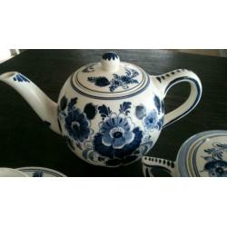 Delftsblauw servies - antiek - hand geschilderd