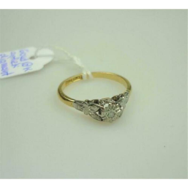 Ring 18K goud antiek met diamant / Z6216