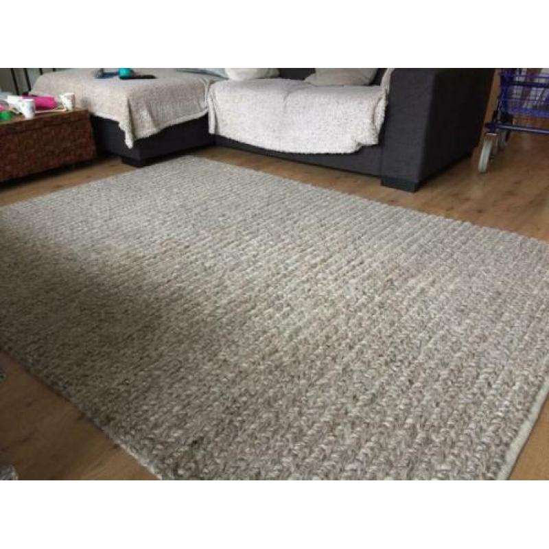 Vloerkleed wol 160x230 cm crème