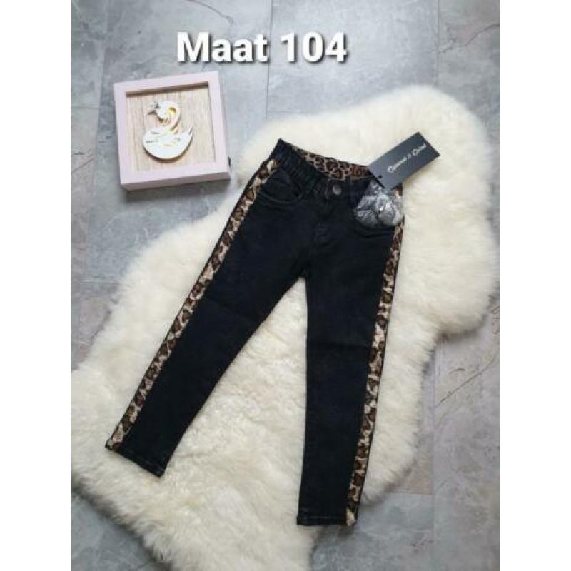 Maat 104 NIEUWE Meisjes Skinny Spijker Broek met Glitters