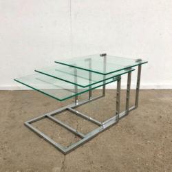 Vintage design salontafels nesting tables, jaren 60 70 retro