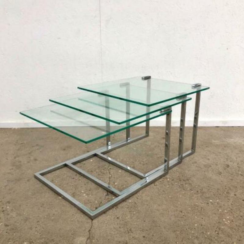 Vintage design salontafels nesting tables, jaren 60 70 retro