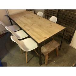 Nice wooden table with metal legs