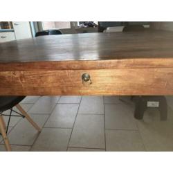 Supermooie grote teak houten tafel