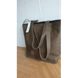 Leren shopper croc