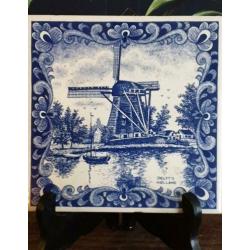 Delfts blauw Royal Sphinx Holland tegel molen (949)