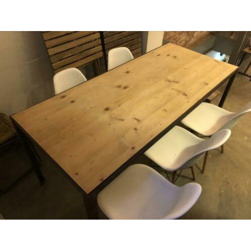 Nice wooden table with metal legs