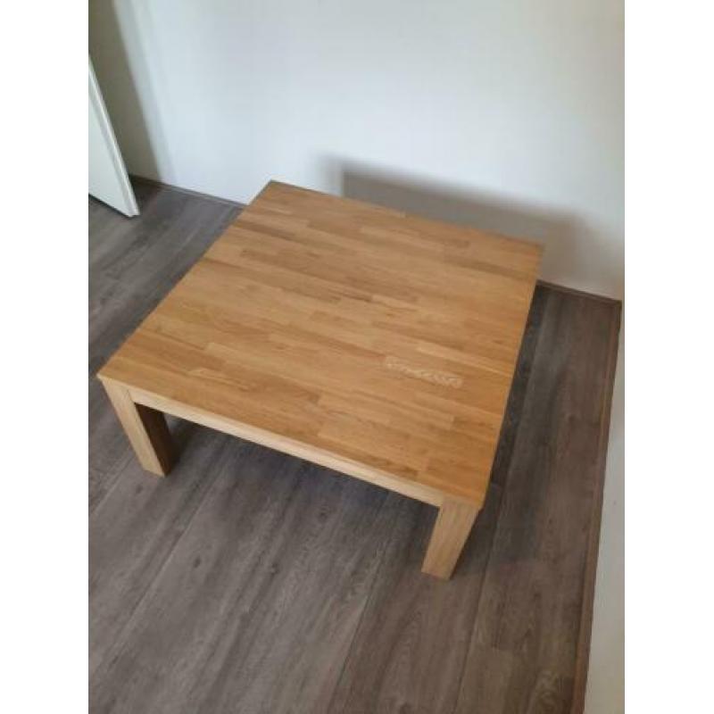 Massief eiken salontafel 85x85x40 cm