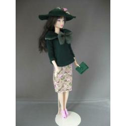 Barbie kleding / Kleertjes Emerald Bow