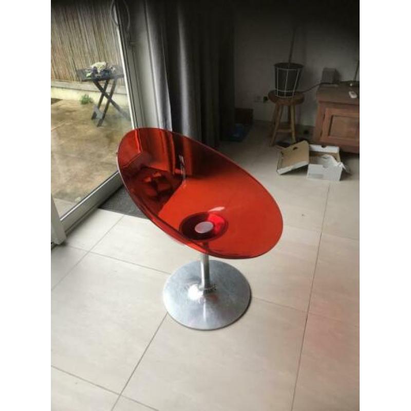 4 Eros draaistoelen van Kartell kleur rood