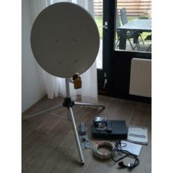 Schotelantenne voor op de camping