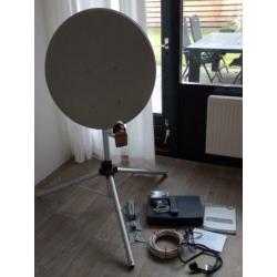 Schotelantenne voor op de camping