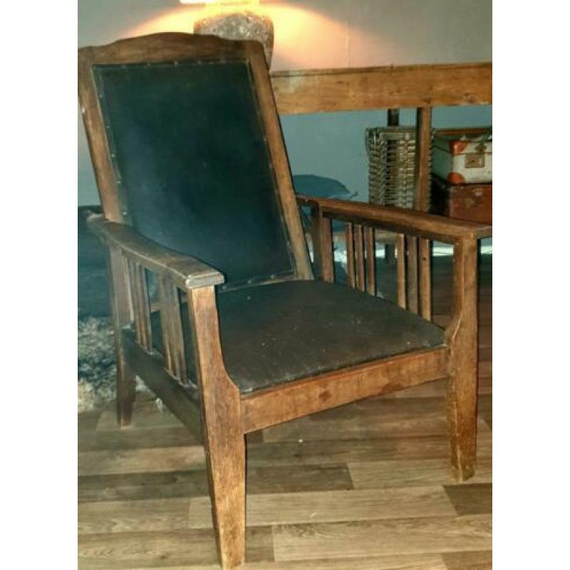 Vintage... arts and crafts houten armfauteuil begin 1900