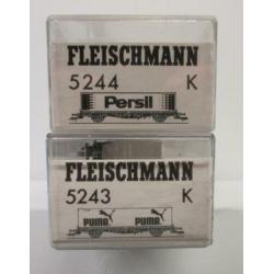 Fleischmann 5243K + 5244K containerdraagwagens DB.