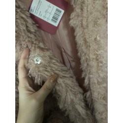 Winterjas maat 40 roze fluffy